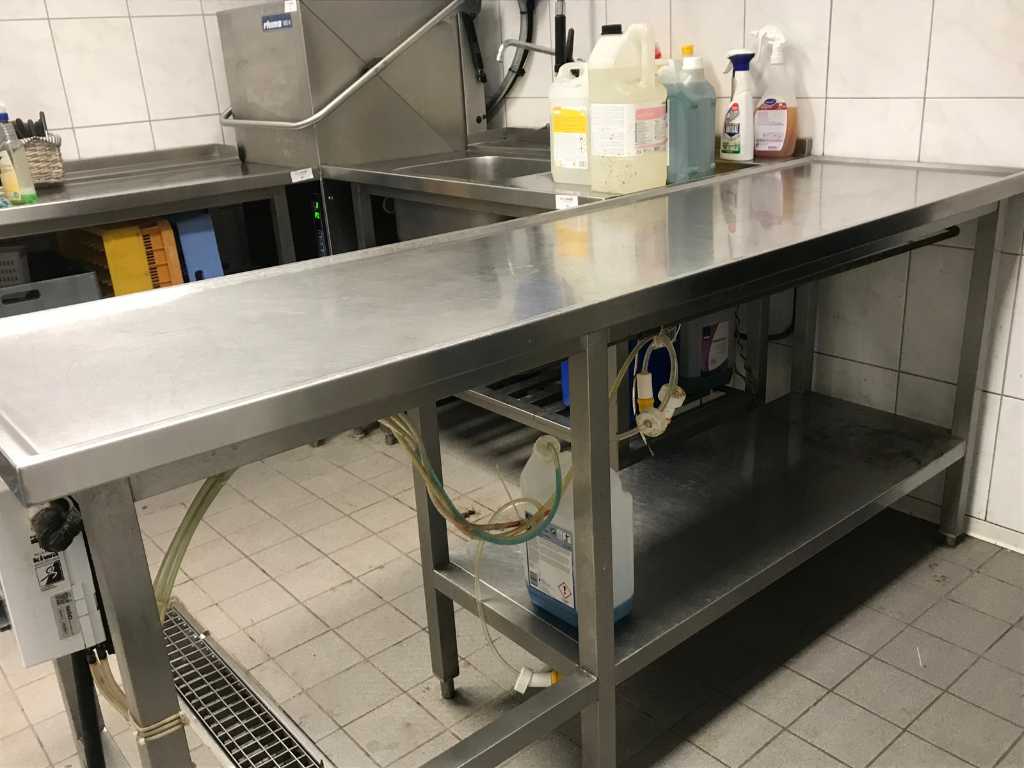 RVS Werktafel met schoonmaaksysteem