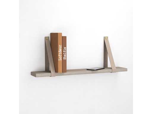 (22x) Leren Plankdragers “Taupe” (set)