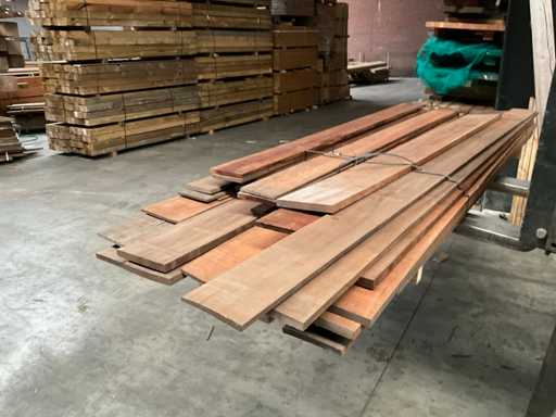 Lot of Azobé garden shelves 200-300 cm