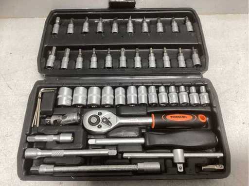 Trimann 1/4'' Dopsleutelset in koffer 46 delig