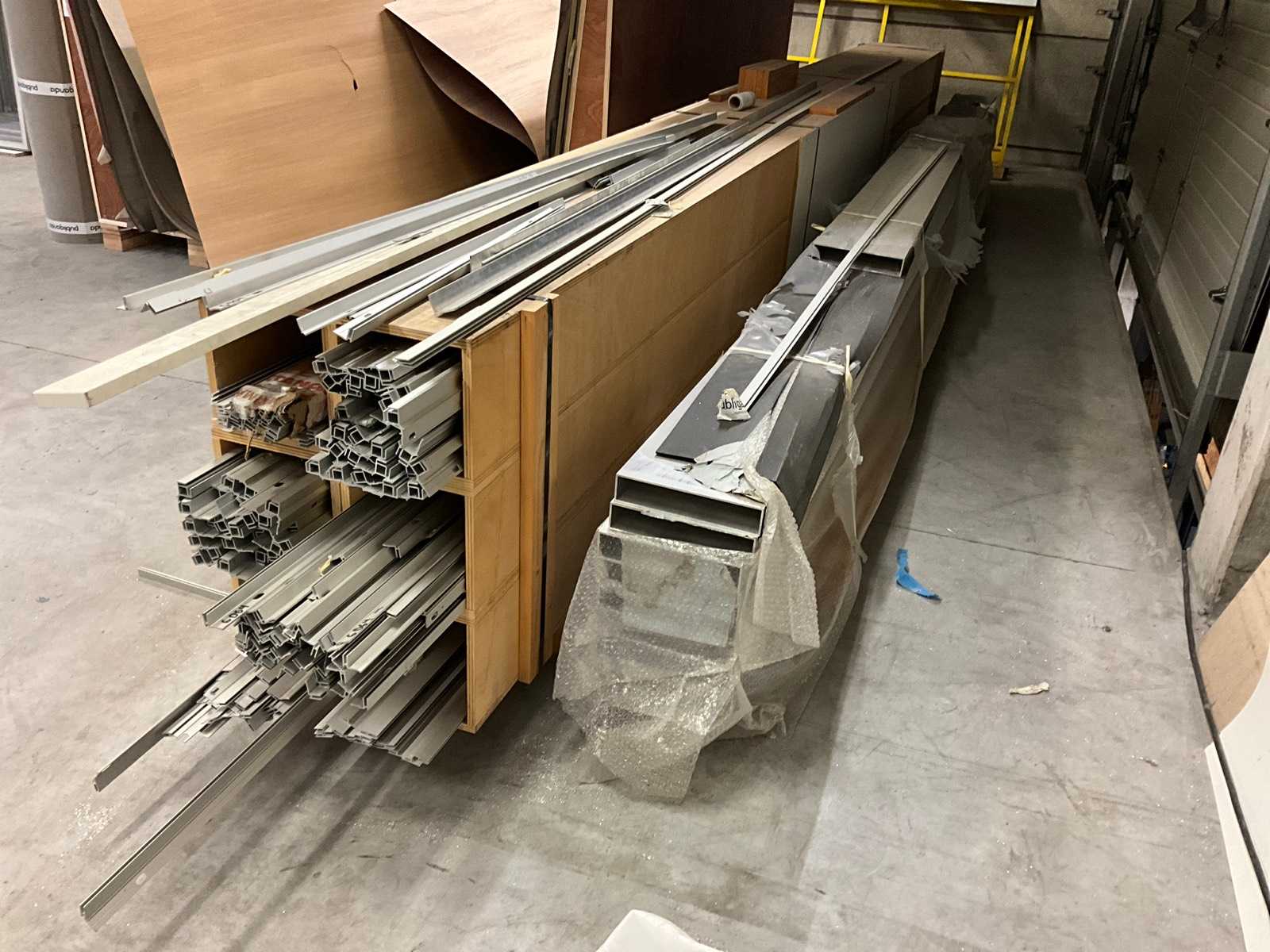 Large batch of aluminum profiles in the attic
