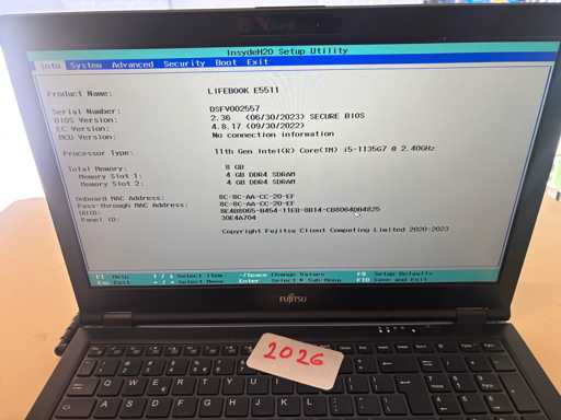 LifeBook E5511 - 11. generacja Intel(R) Core(TM) i5-1135G7 @ 240GHz