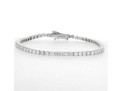 14 Karaat witgouden armband met 5,32 crt. natuurlijke diamant