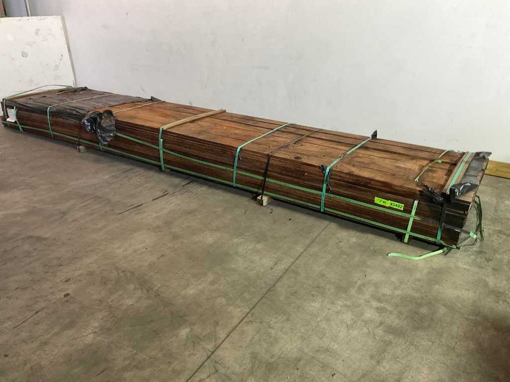 Angelim Vermelho Planche de tôle de bois dur 500x15x1,7 cm (30x)