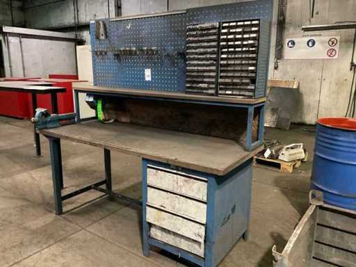 Banco da lavoro con parete posteriore