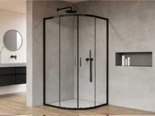 Douchecabine hoekinstap mat zwart 100x100cm