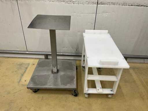Mobile stainless steel tray