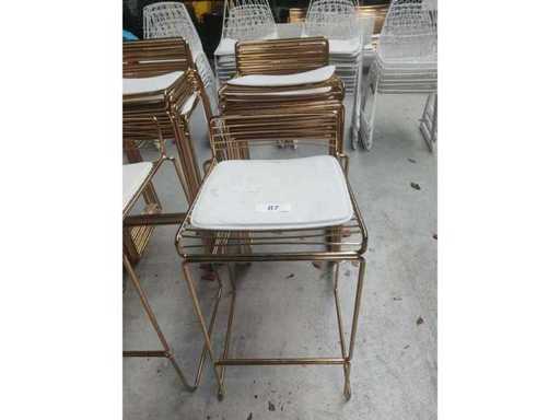 10x Barhocker Gold + Polster (10x)