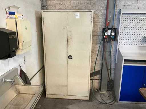 Workshop cabinet with contents