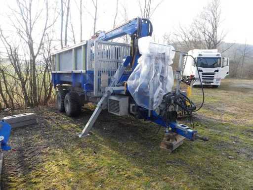 Binderberger - RW12 alpin - 2-assige houten aanhanger met bosbouwkraan