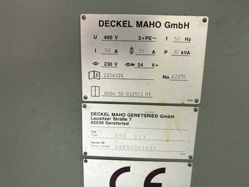 DECKEL MAHO CNC DMC 63 V Universal Machining Centers
