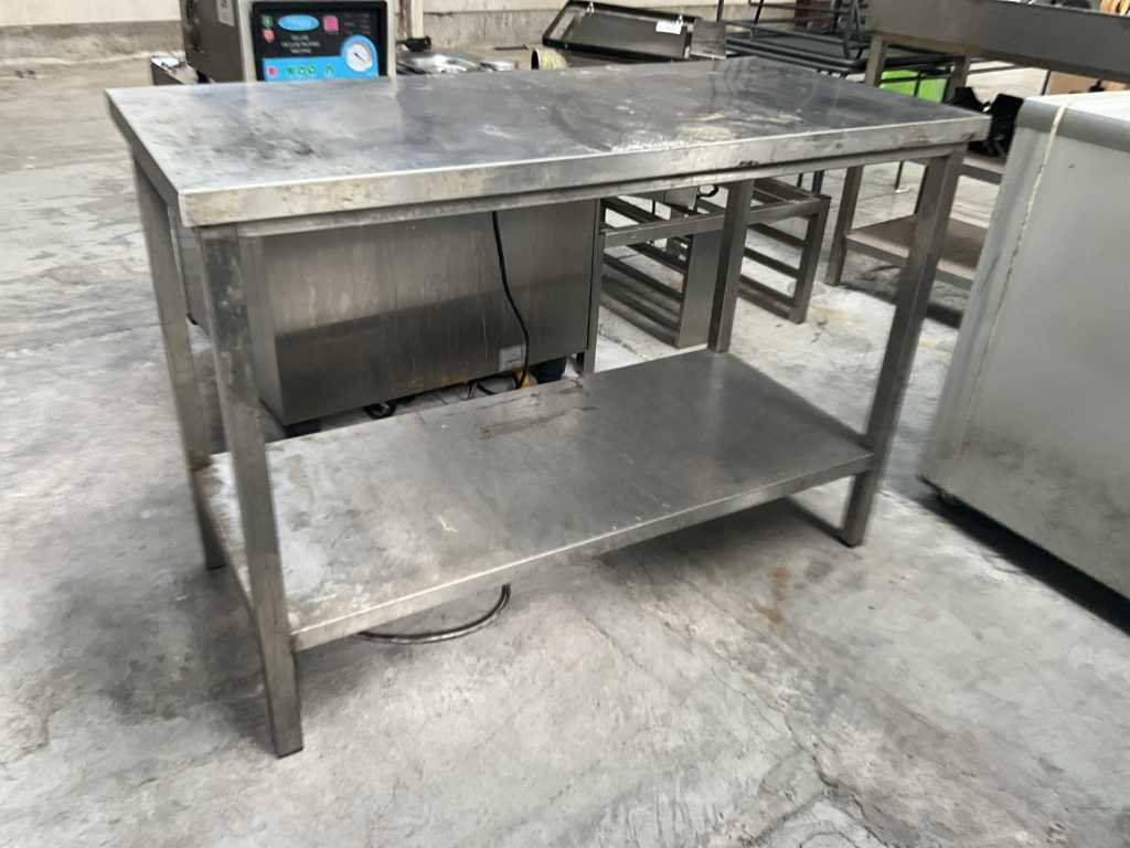 Stainless steel work table from approx. 130 x 60 x 90 cm high