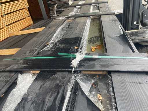 Battuta intercambiabile Douglas/battuta in legno rivestita nera 6000x190x18mm (36x)