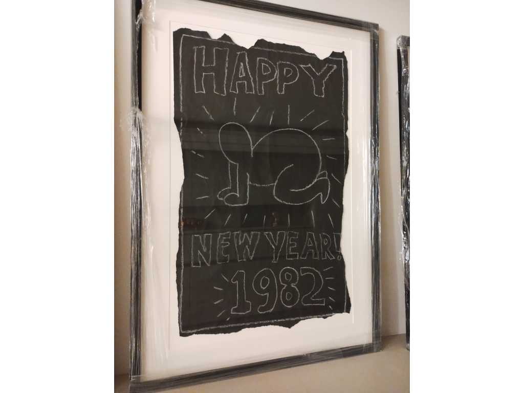 Keith Haring Subway Drawing “Happy New Year “