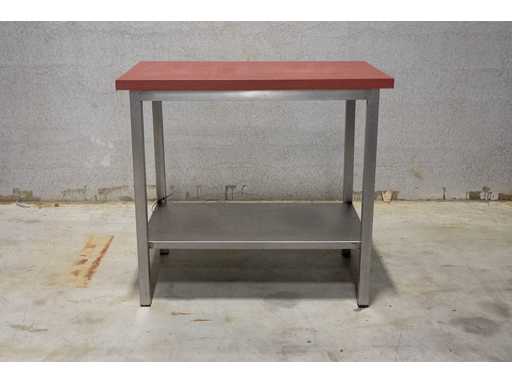 Rvs werktafel met teflon blad