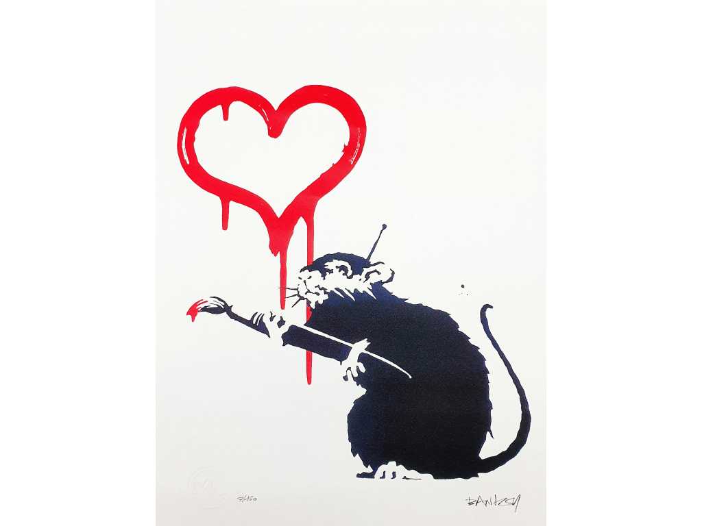 Banksy (Jahrgang 1974), basierend auf - Liebesratte