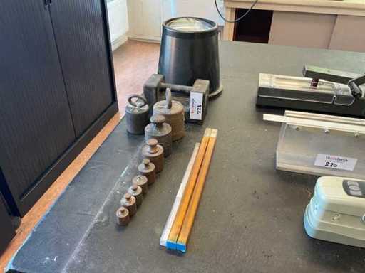 Various measuring and calibration weights