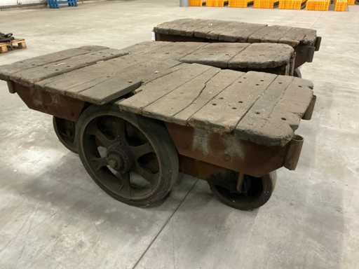 Vintage Industriële kar (3x)