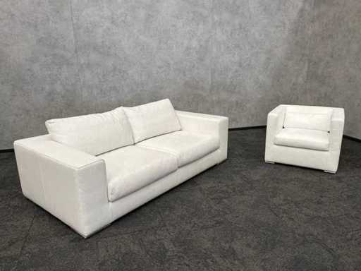 kunstlederen loungeset wit