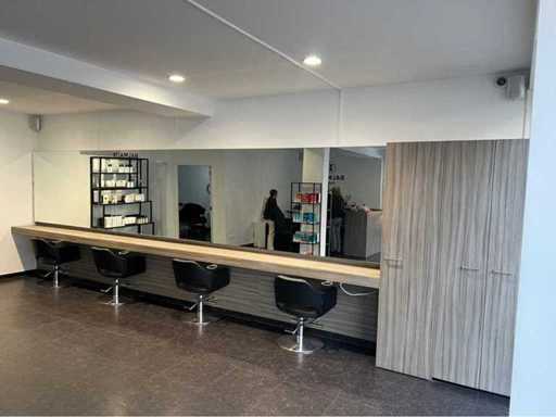 Hairdresser's furniture with mirror and cloakroom