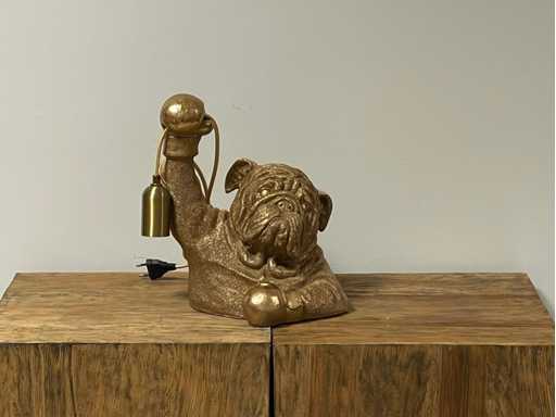 Lamp Bulldog H32cm Gold 