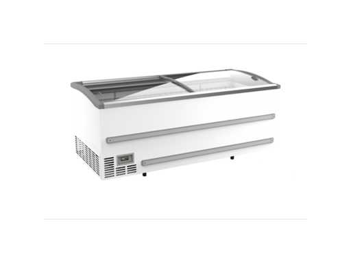 Iceshop - 212 cm glazen vriezer van 745 liter - Professionele glazen dressoirvriezer - Vriezer