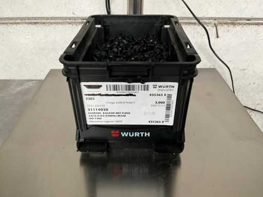 Würth 6.51 kg Button Head Screw with Flange M5 x 8 in Stackable Bucket