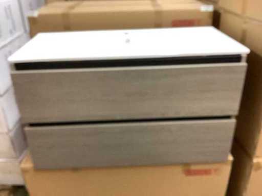 Karo – Badezimmermöbel Grau Eiche 100 cm + Waschbecken