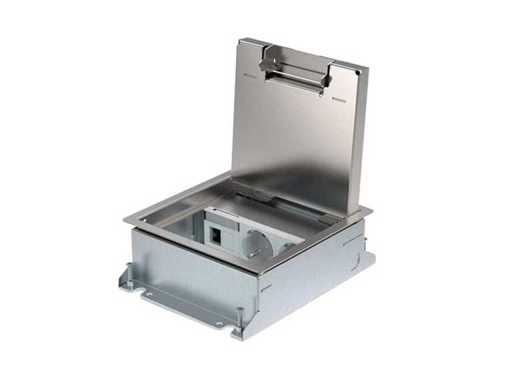 HPL - 775.0321 - Powerbox 150 fuso 55 mm 2xwcd+2xdata incassato in acciaio inox S15 con coperchio incernierato