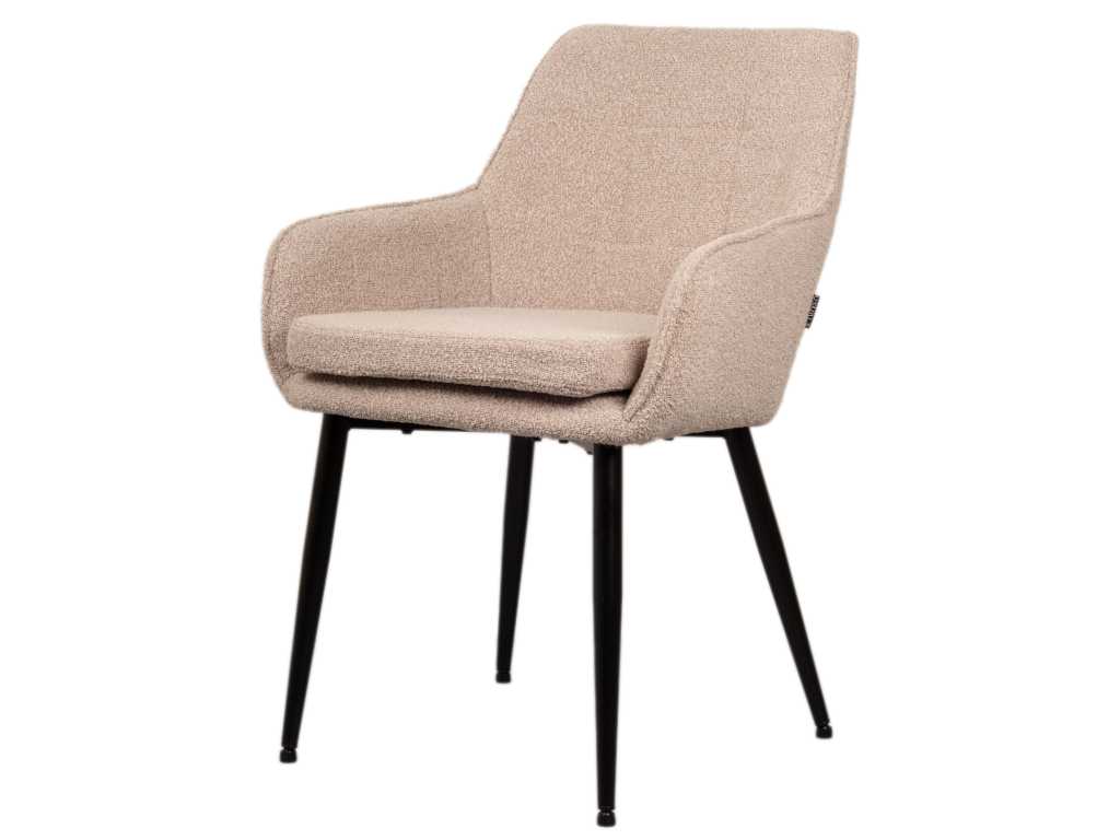 6x Design dining chair beige boucle