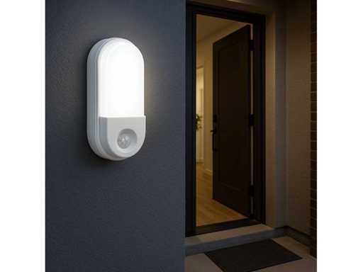 8 x LED lumineuse de plafond avec capteur – ovale – 15W – 6500K blanc froid 