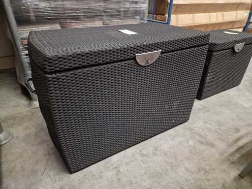 Domus - Wicker Kussenbox Ipanema Zwart Medium met Gasdrukveren