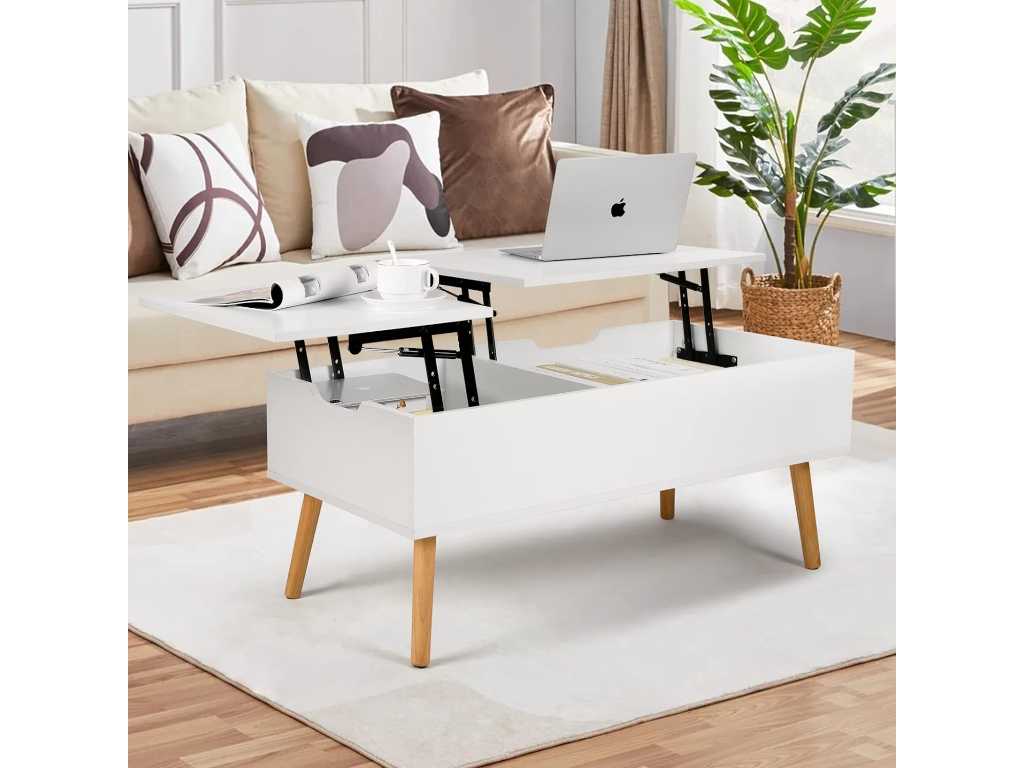 Coffee Table, Height Adjustable Coffee Table, Pull-Out