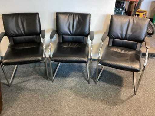 Silla de sala de espera (3x) (silla voladizo)