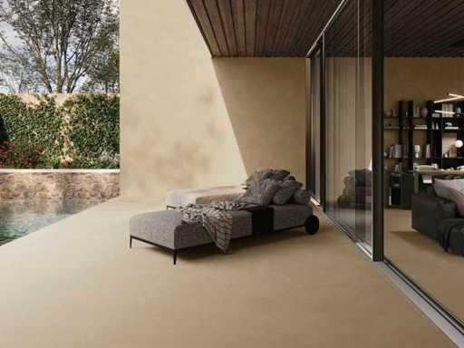 Carrelage de sol 51,84 m2 Sable en terre cuite 60x120 cm