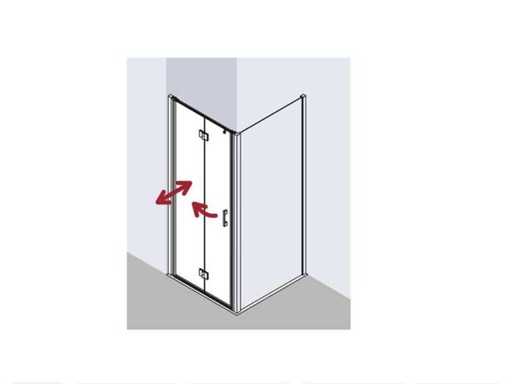 Ușa de duș rabatabilă Kermi Liga (stânga) LI 2SL 02P