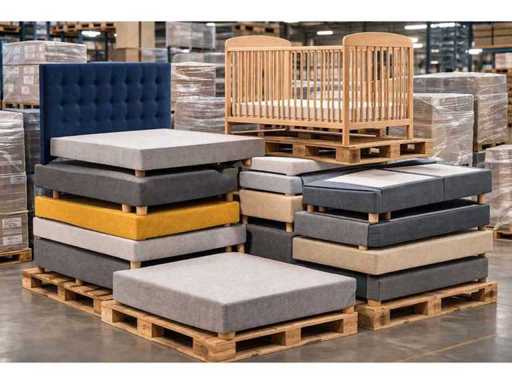 Juego de 8 palés sobredimensionados de ropa de cama nueva – Somieres, camas y cabeceros – Aproximadamente 45 piezas