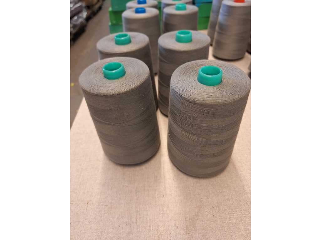 4 pieces polyester yarn 10.000m per spool 80/3 grey