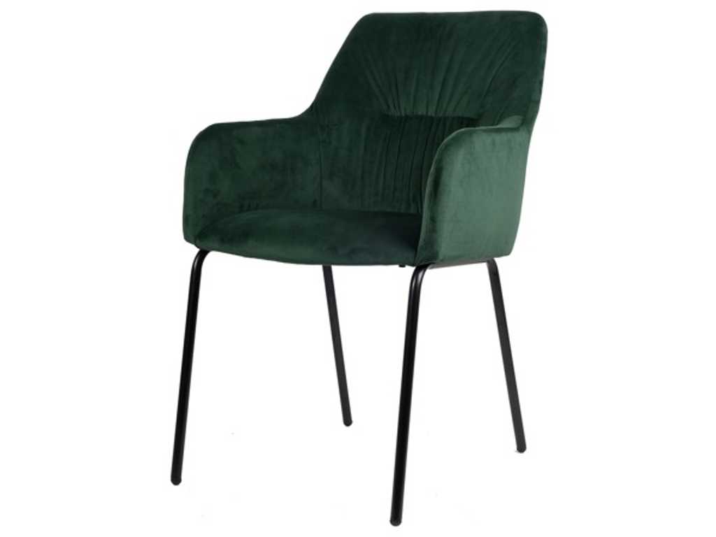 6x Chaise de salle à manger design velours vert
