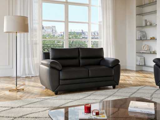 2-zitter nep bank - zwart