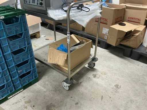 Stainless steel serving trolley