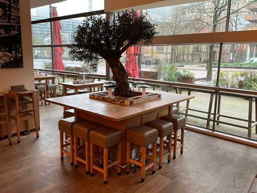 Hutten - Bartafel met marmeren opbouw, verlichting & boom