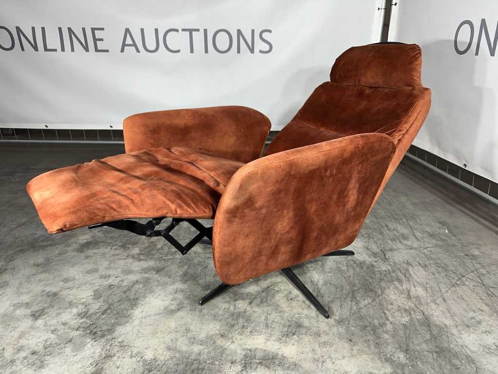 Hjort Knudsen - Recliner, copper velvet fabric, size S, manually adjustable