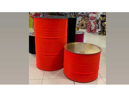 Ton in velours / fluweel 2 hoogtes Orange