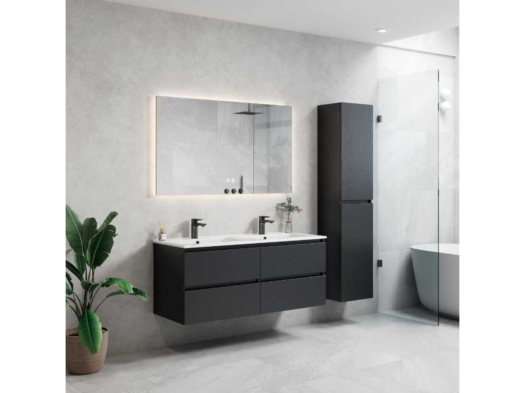1 x 120cm Bathroom Furniture Set - Color: Black Oak
