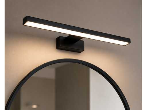 2 x LED Mirror / Painting Light 8W – 4200K Neutral White - Black – IP45 – LEYLEK-8