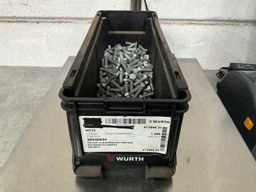 Würth 5.63 kg Schroef zeskantkop met voldraad M8 x 25 in stapelbare bak