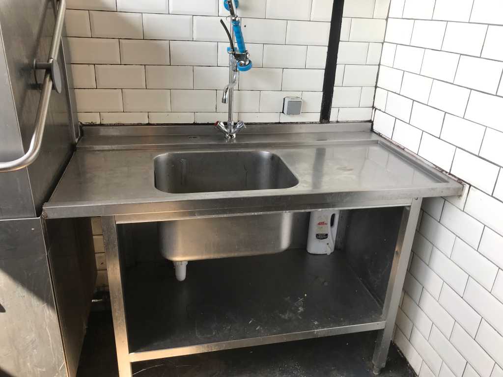 Stainless steel sink with shower faucet
