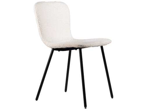 Giga furniture Lottie Bouclé white Dining chair (10x)