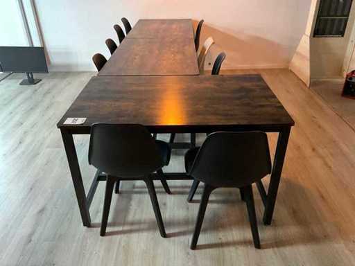 Stół stołowy z 9 krzesłami (3x)